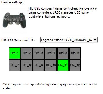 HID USB Game Controller set up
